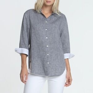NWT Hinson Wu “Halsey” Linen Button-Down Shirt in Graphite Sz XXL